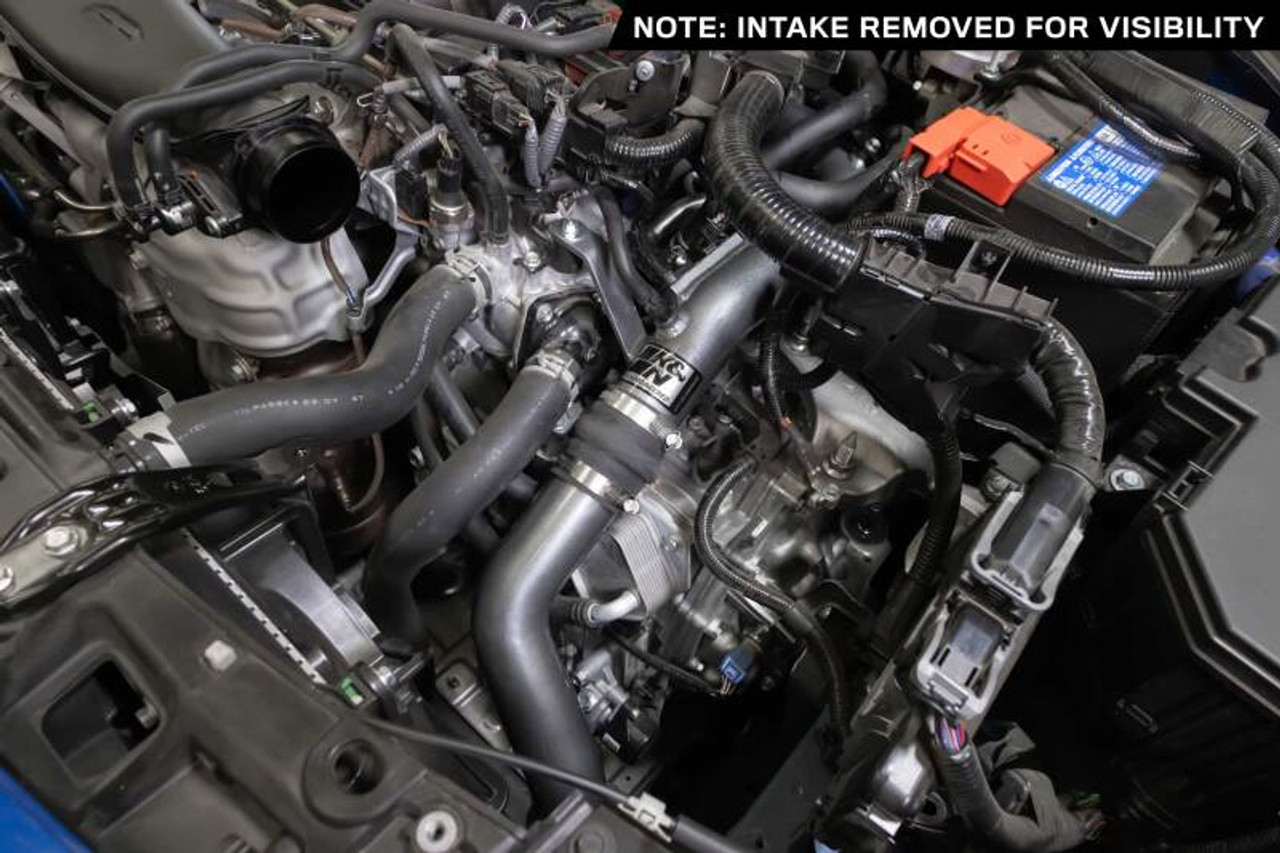K&N 22-24 Honda Civic 1.5L L4 Aluminum Charge Pipe Kit - Gunmetal Gray - 77-1022KC Photo - Mounted
