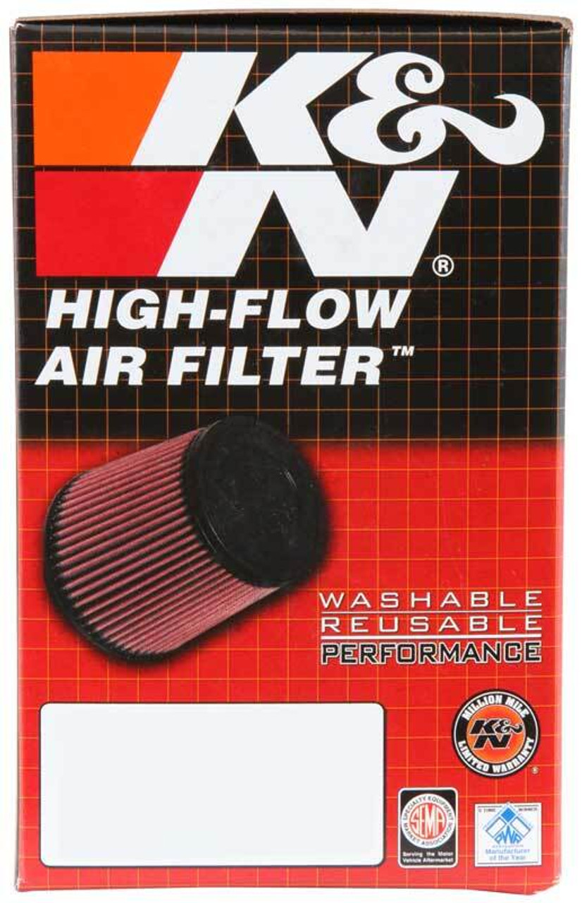 K&N Universal Clamp-On Air Filter (2-7/16in FLG - 4-1/2x3-3/4in B - 3x2in T - 4in H) - RE-0961 Photo - in package