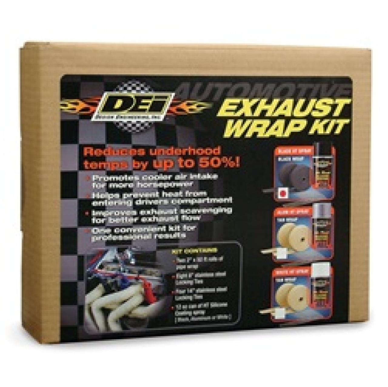 DEI Kit - Black Wrap & Black HT Silicone Coating - 10110 Photo - in package