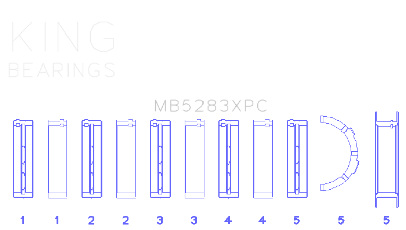 King Engine Bearings Ford V8/4.6L DOHC/Sohc 24V (Size STDX) Main Bearing Set - MB5283XPCSTDX Photo - Primary