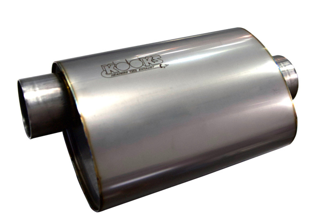 Kooks 3in Oval Center/Offset Muffler 12in Long Body Stainless Steel - MUF-018 Photo - Unmounted