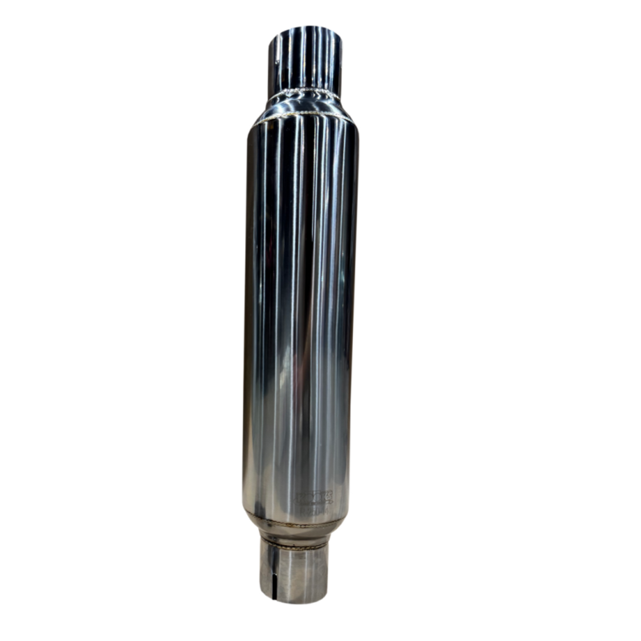 Kooks 2.5in Round Clamp In Muffler 14in Long Polished Stainless Steel - R250-14-CI Photo - Unmounted