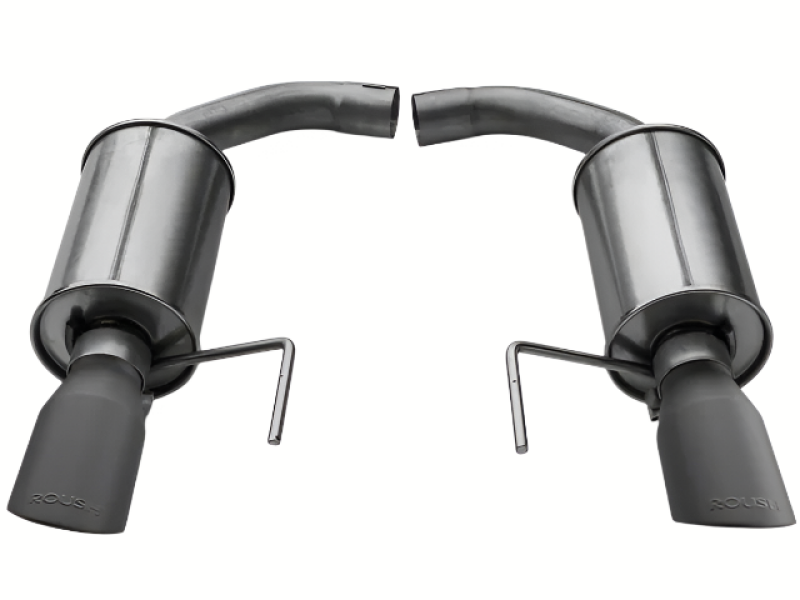 Roush 15-26 Mustang V6 / EcoBoost Black Tip Axle Back Exhaust - 421837-BLK Photo - Close Up