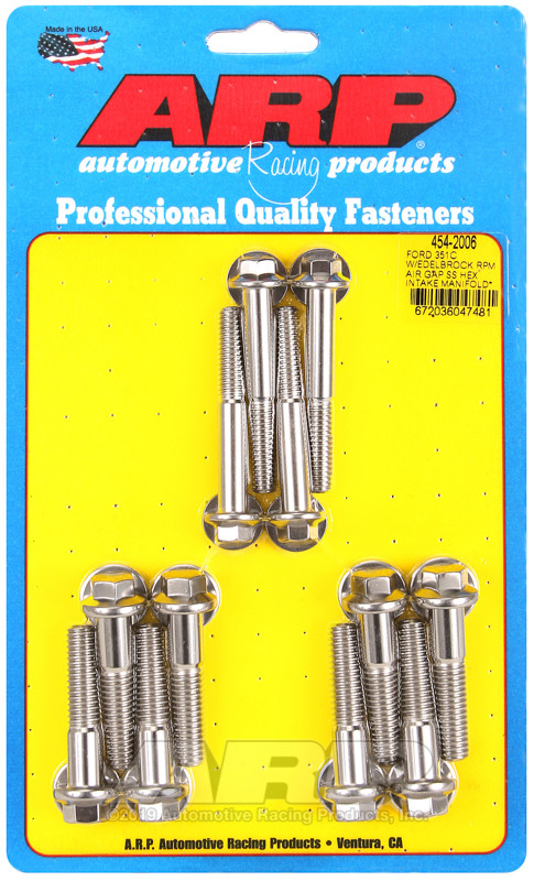 ARP Ford 351C w/Edelbrock RPM air gap hex intake manifold bolt kit - 454-2006 Photo - Primary