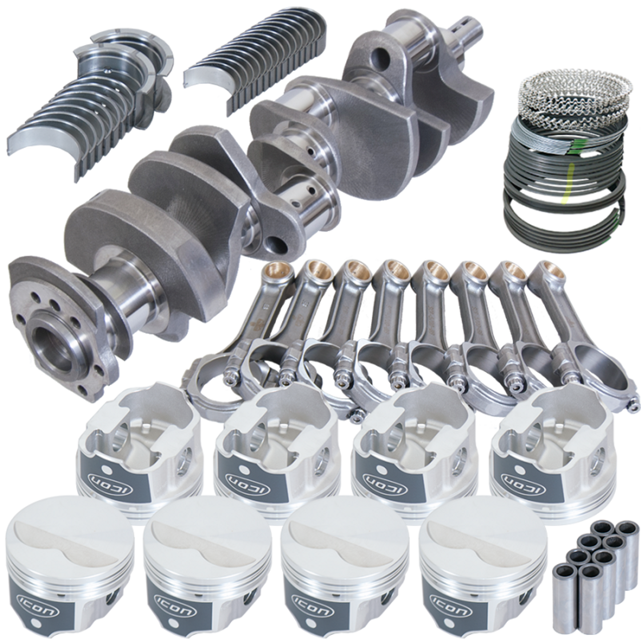 Eagle Chevy 350 IMCA 3.480in Crank 5.700in I-Beam Rods -3.7cc 4.040in Pistons Rotating Assembly - 13302C040 Photo - Primary
