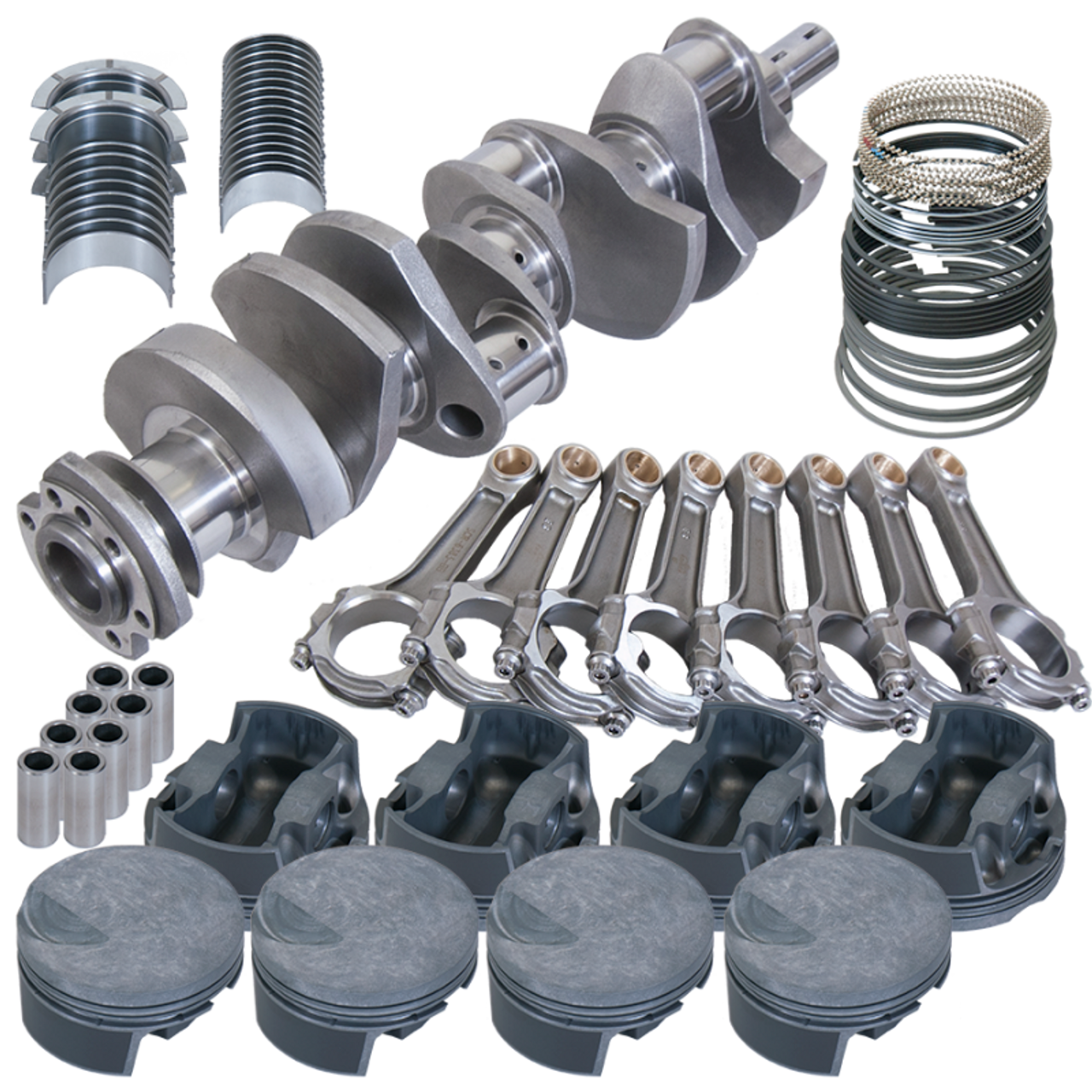 Eagle Chevy 454 1Pc 4.250in Crank 6.385in I-Beam Rod -3cc Flat Top 4.350in Pistons Rotating Assembly - 18020L100 Photo - Primary