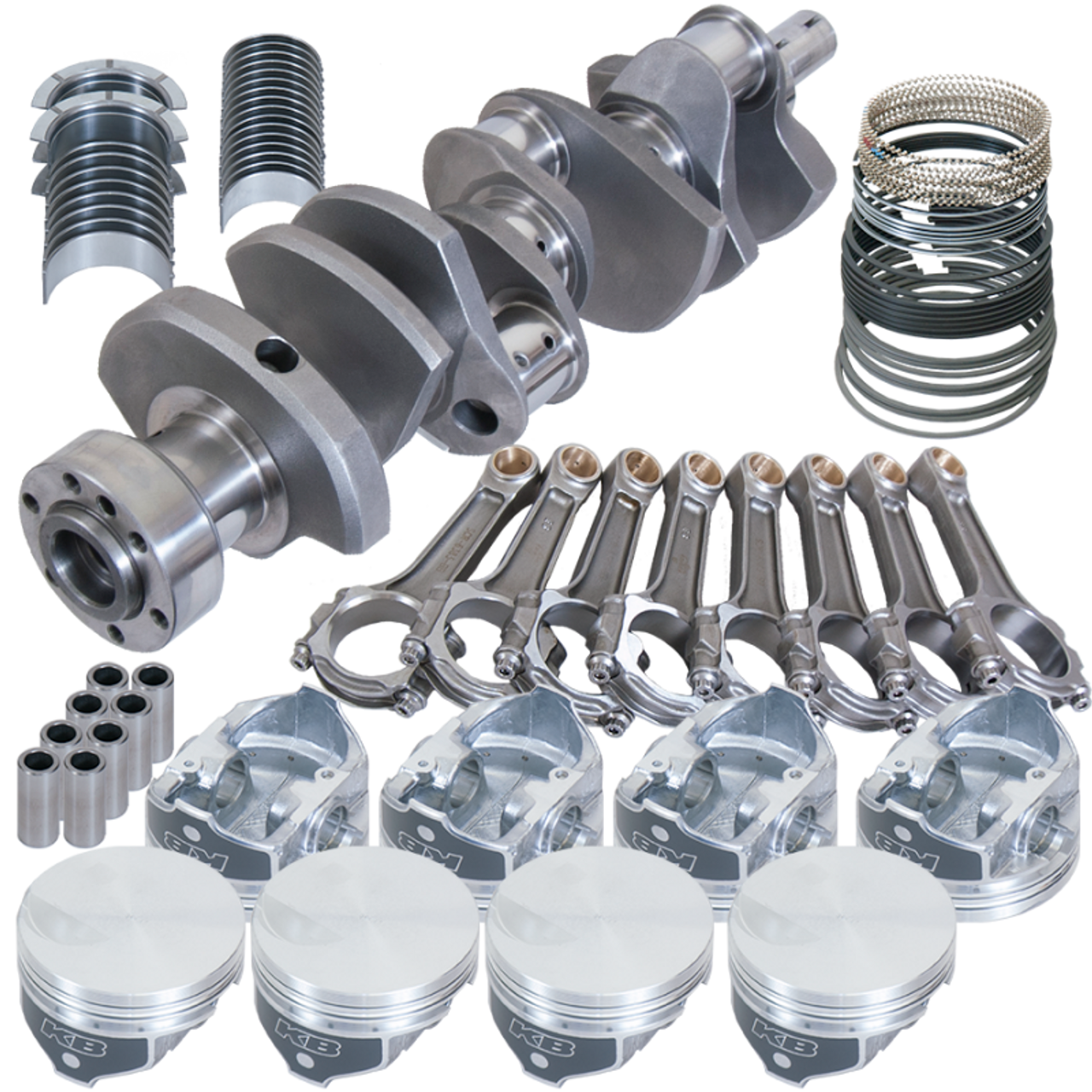 Eagle Chevy 454 1Pc 4.250in Crank 6.385in I-Beam Rod -3cc Flat Top 4.350in Pistons Rotating Assembly - 18021L100 Photo - Primary