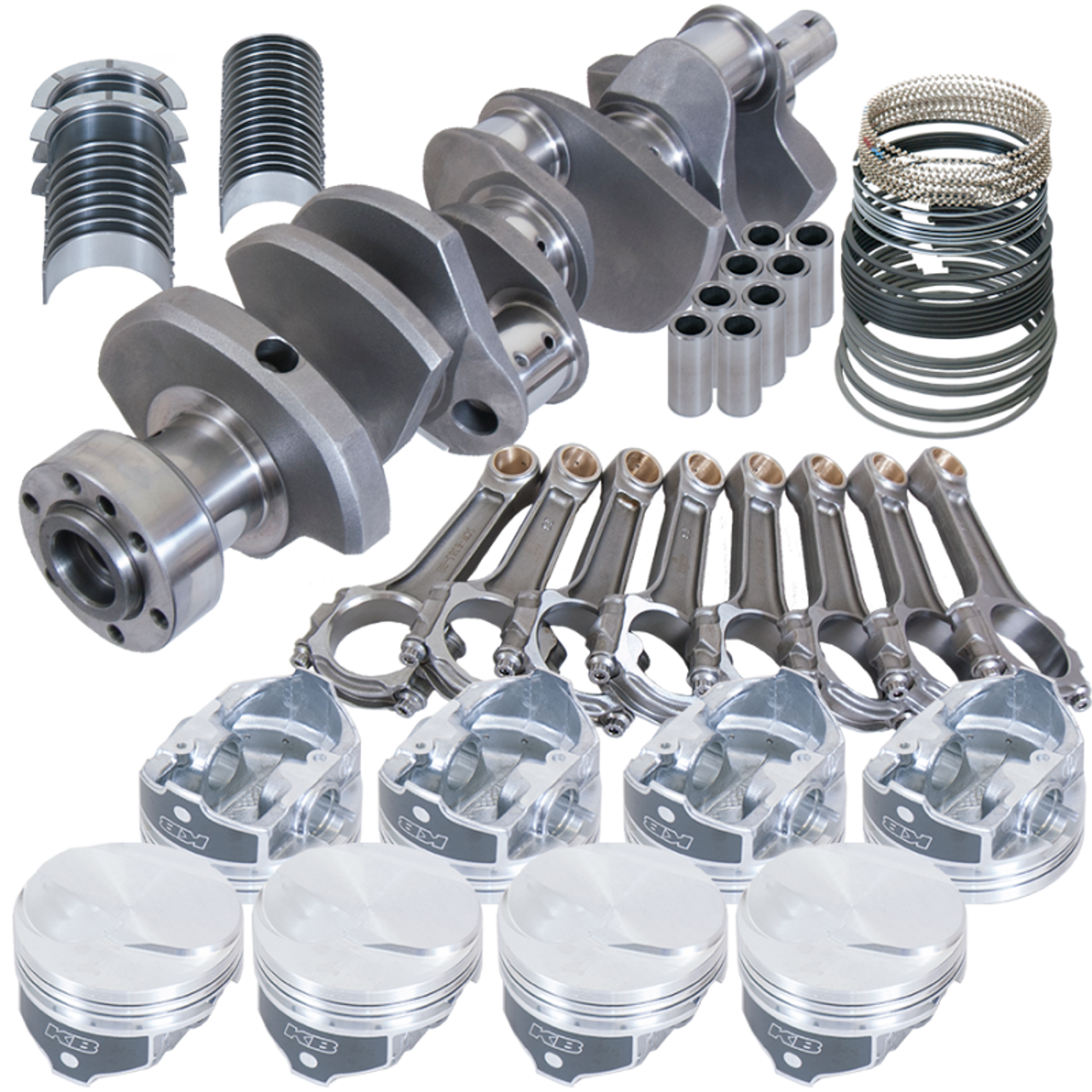 Eagle Chevy 454 1Pc 4.250in Crank 6.385in I-Beam Rods 17cc Dome 4.350in Pistons Rotating Assembly - 18023L100 Photo - Primary