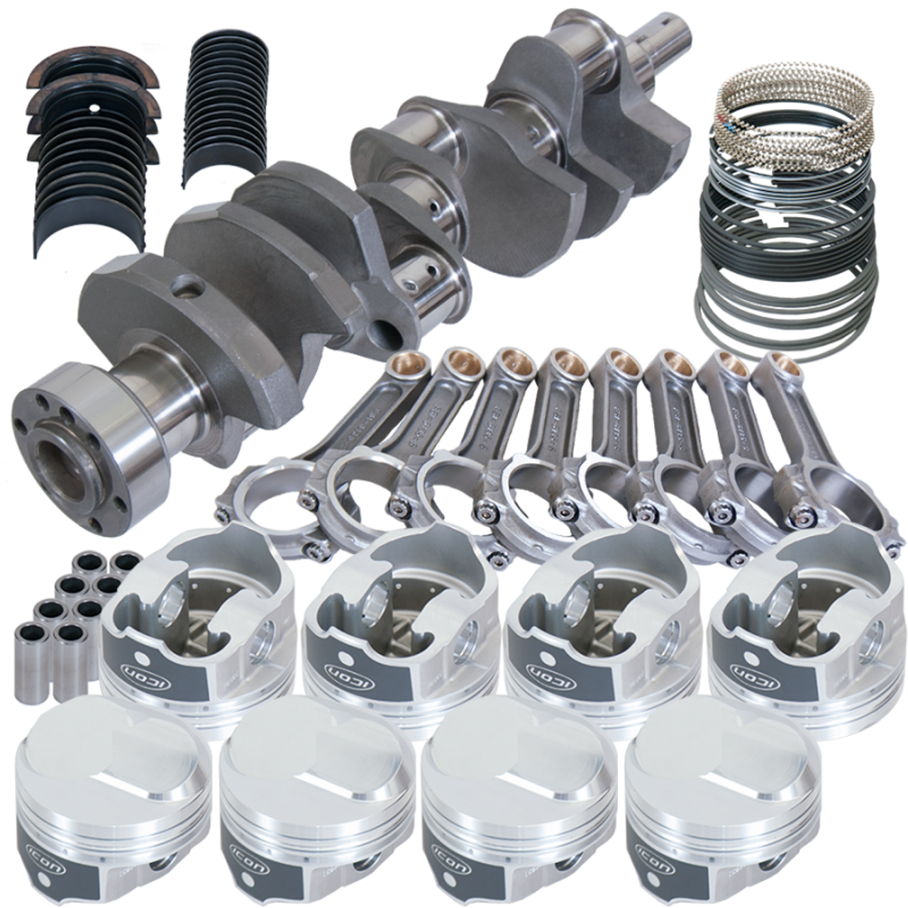 Eagle Chevy 454 1Pc 4.000in Crank 6.135in I-Beam Rods 43cc Dome 4.350in Pistons Rotating Assembly - 61326L100 Photo - Primary