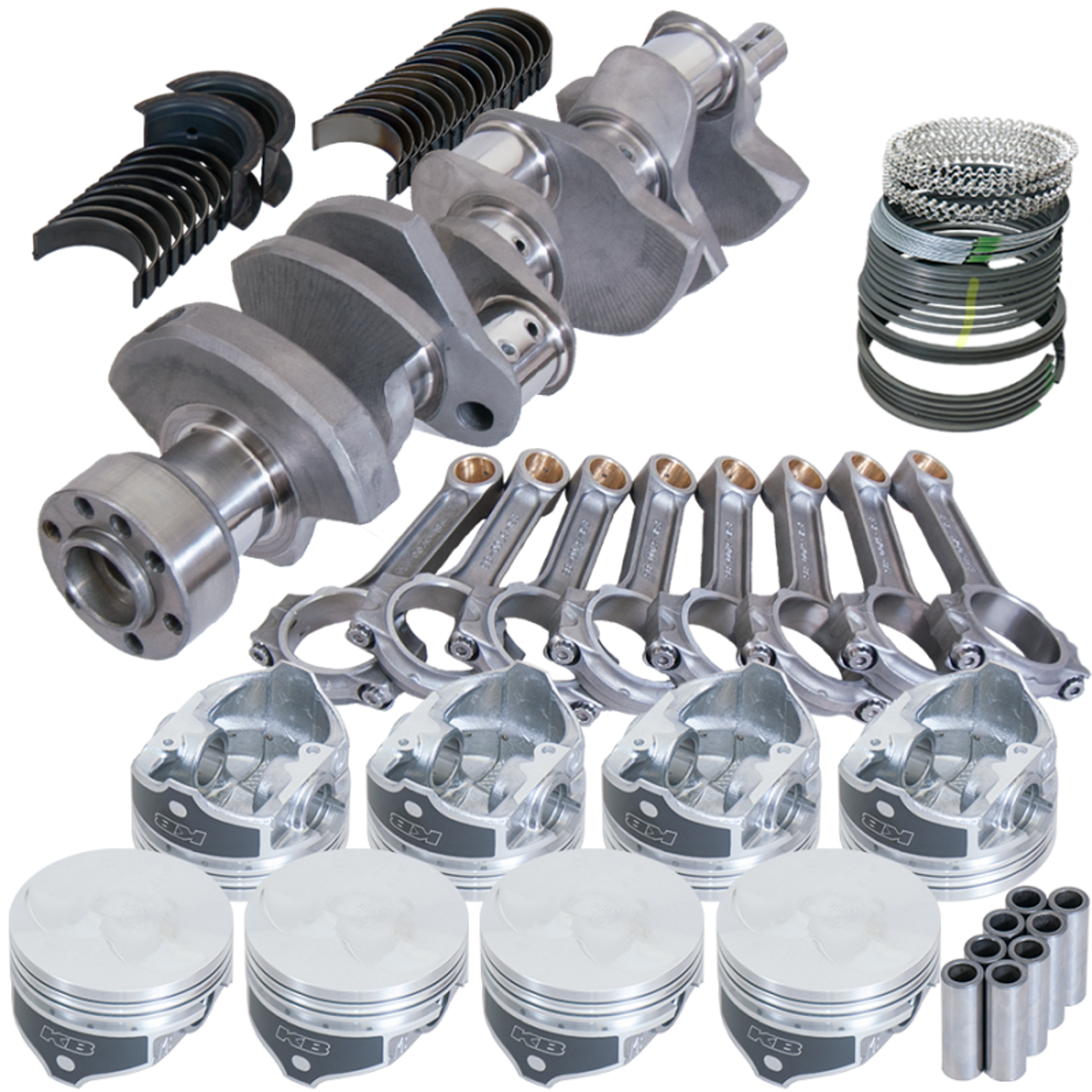 Eagle Chevy 350 1Pc 3.480in Crank 6.000in I-Beam Rod -7cc Flat Top 4.040in Pistons Rotating Assembly - 62005L040 Photo - Primary