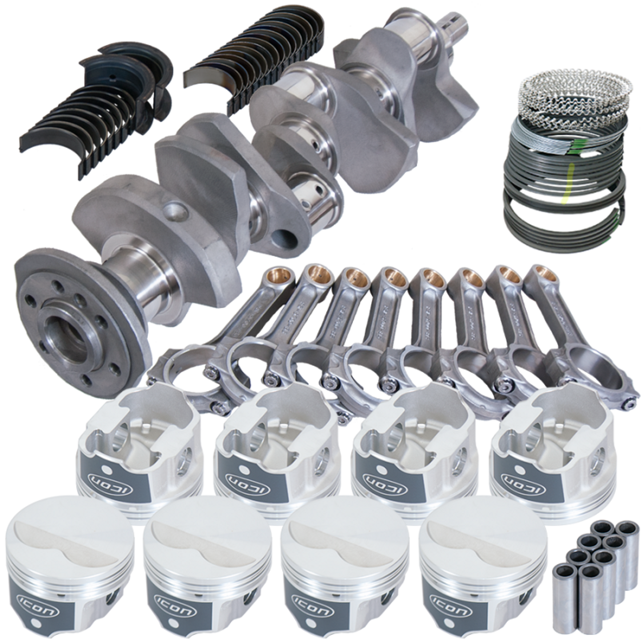 Eagle Chevy 350 3.480in Crank 5.700in I-Beam Rods -3.7cc Flat Top 4.000in Pistons Rotating Assembly - 62302000 Photo - Primary