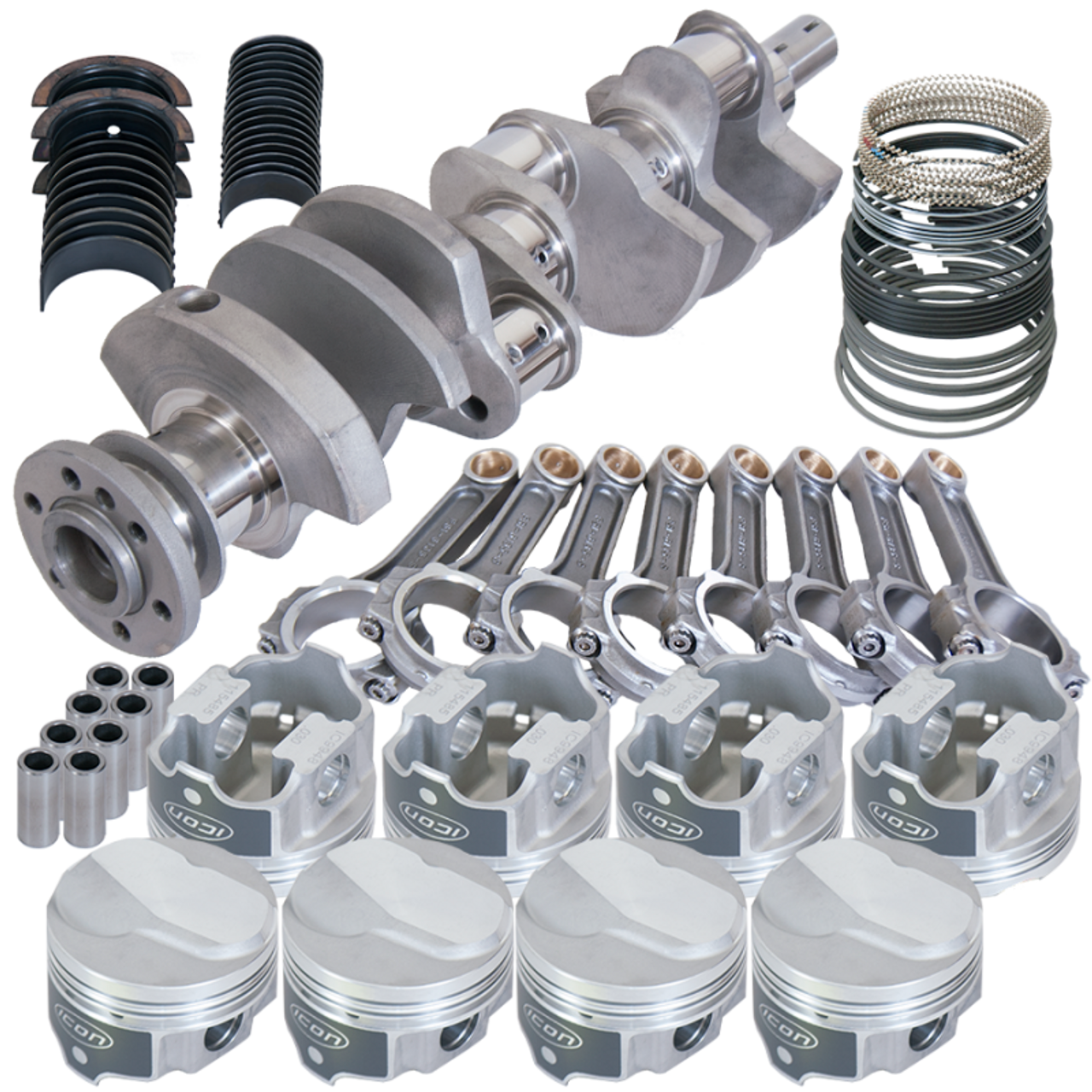 Eagle Chevy 396 3.766in Crank 6.135in I-Beam Rods 17cc Dome 4.125in Pistons Rotating Assembly - 683024125 Photo - Primary