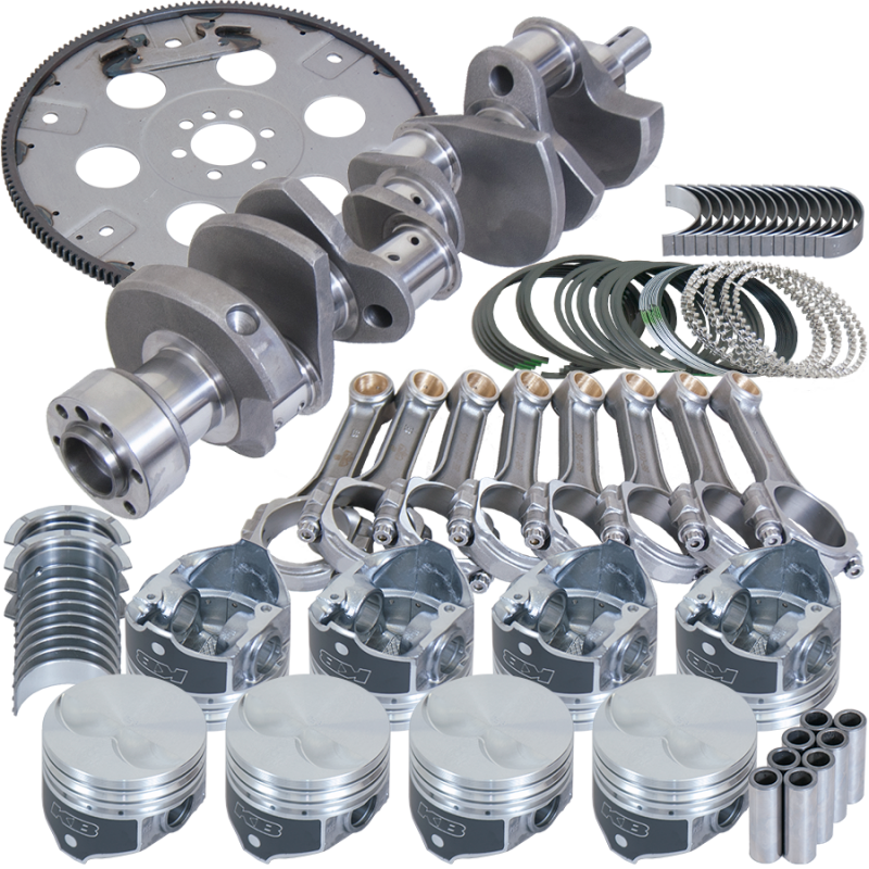 Eagle Chevy 305 1Pc 3.480in Crank 5.700in I-Beam Rods 3.776in Pistons 168 Tooth FP Balanced Assembly - B13101L04068 Photo - Primary