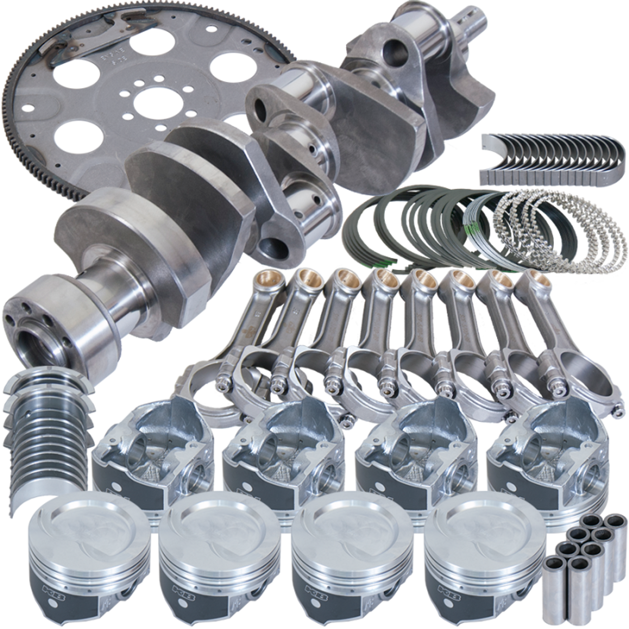Eagle Chevy LT1350 1Pc 3.750in Crank 5.700in I-Beam Rods 4.000in Pistons 153 Tooth FP Bal Assembly - B13554L00053 Photo - Primary