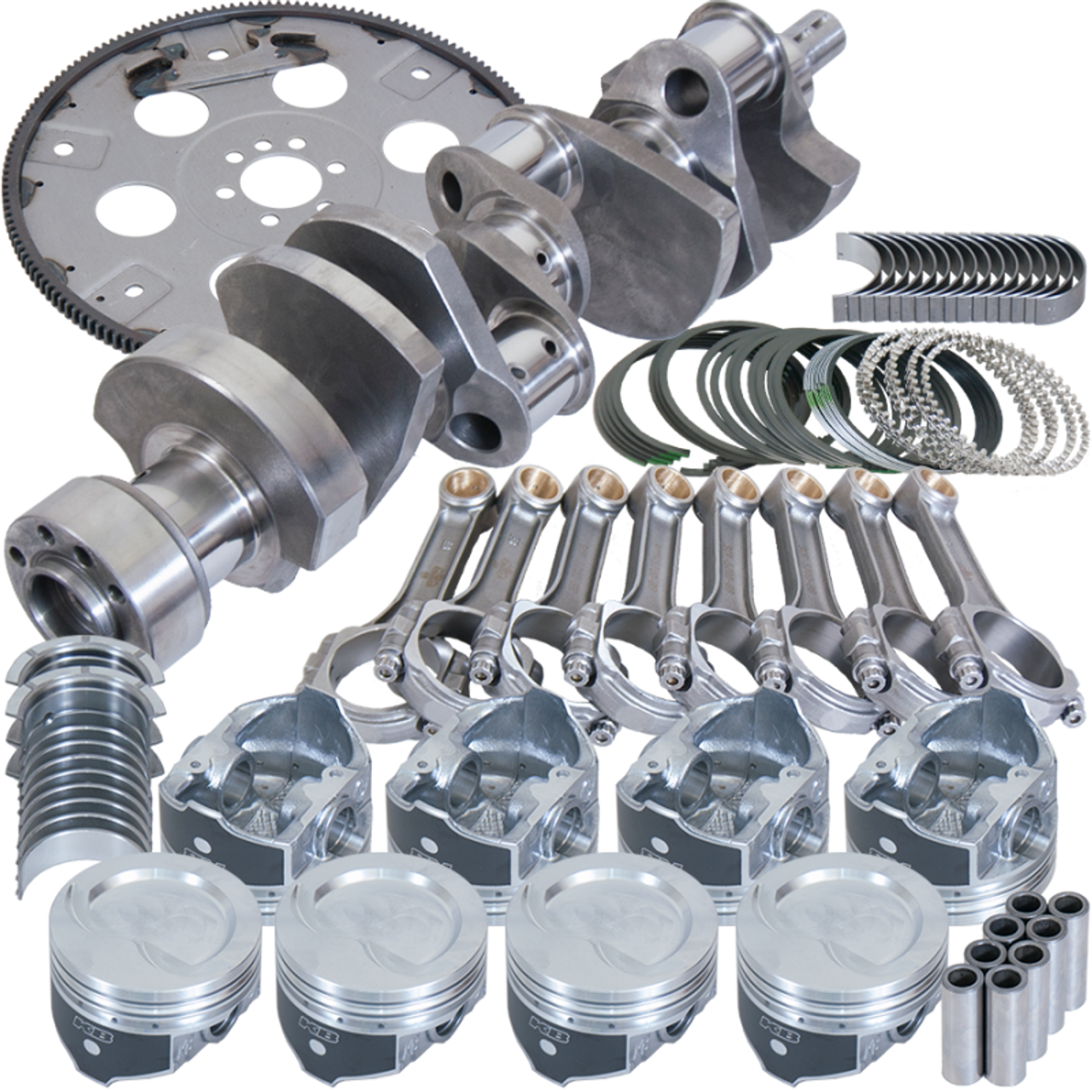 Eagle Chevy LT1350 1Pc 3.750in Crank 5.700in I-Beam Rods 4.000in Pistons 168 Tooth FP Bal Assembly - B13554L00068 Photo - Primary