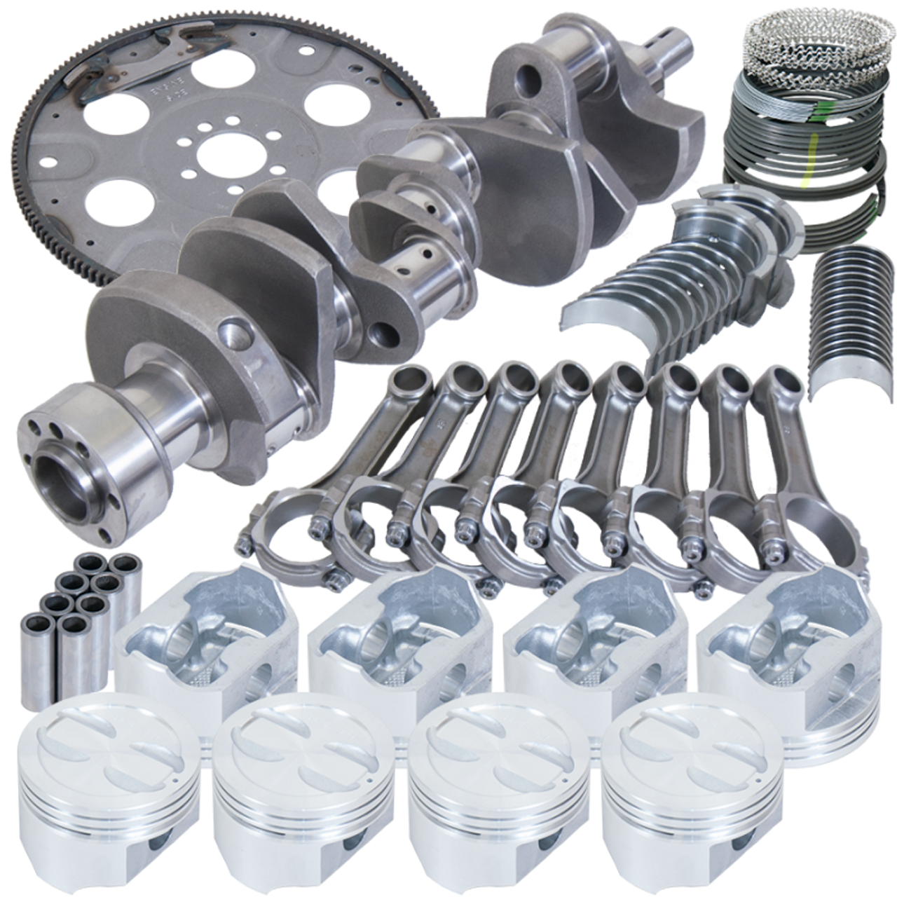 Eagle Chevy 350 1Pc 3.480in Crank 5.700in I-Beam Rods 4.060in Pistons 153 Tooth FP Balanced Assembly - B15403L06053 Photo - Primary