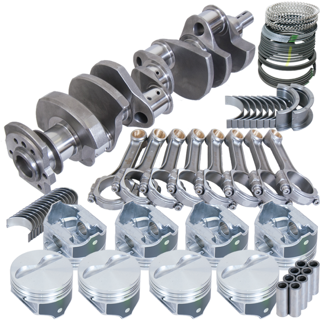Eagle Chevy 350 1Pc 3.750in Crank 5.700in I-Beam Rod 4.000in Pistons Eagle 153 Tooth FP Bal Assembly - B15454L00053 Photo - Primary
