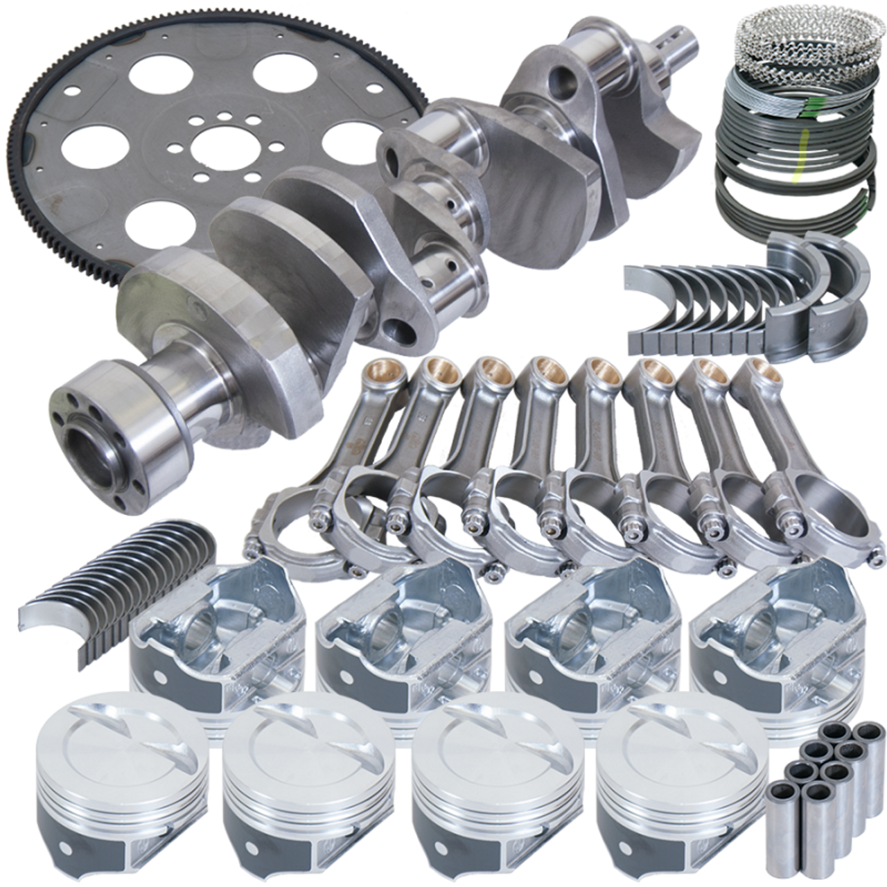 Eagle Chevy 350 1Pc 3.750in Crank 5.700in I-Beam Rod 4.000in Pistons Eagle 153 Tooth FP Bal Assembly - B15454L00053 Photo - Primary