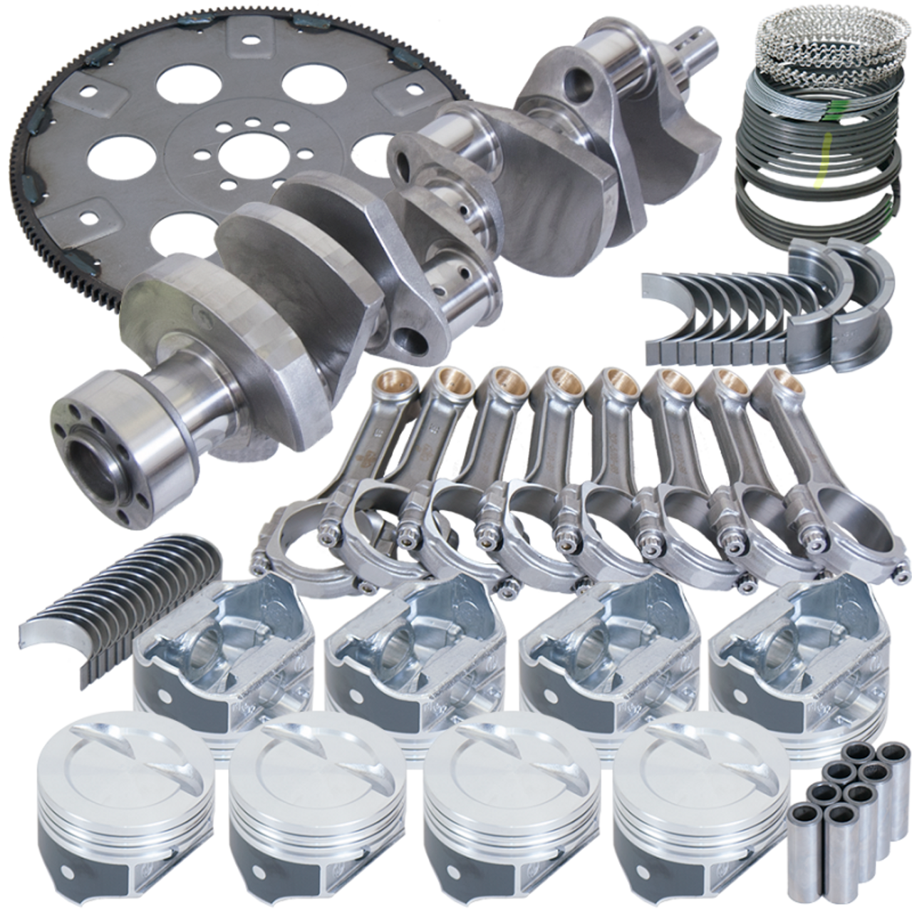 Eagle Chevy 350 1Pc 3.750in Crank 5.700in I-Beam Rod 4.060in Pistons Eagle 168 Tooth FP Bal Assembly - B15454L06068 Photo - Primary