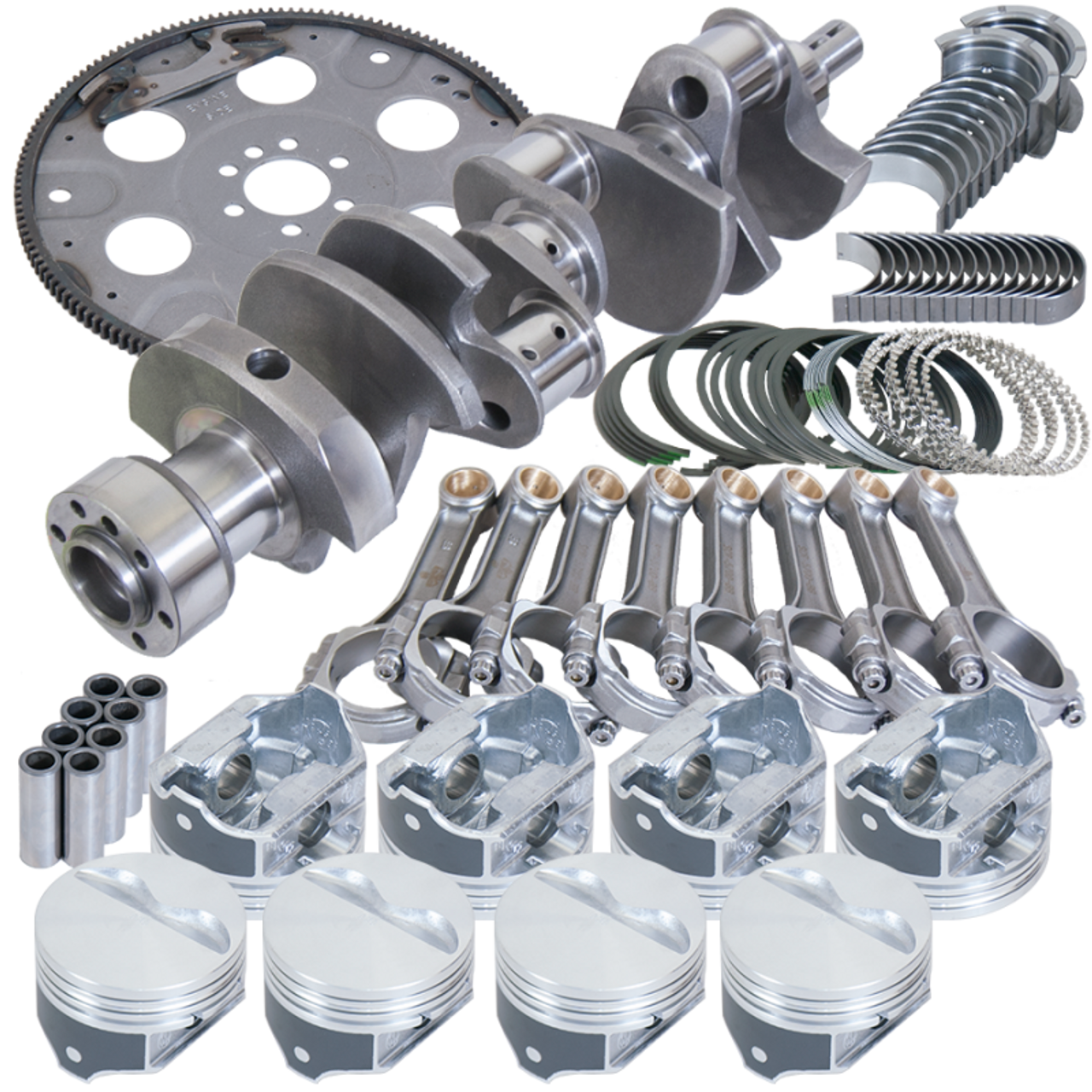 Eagle Chevy 350 1Pc 3.750in Crank 5.700in I-Beam Rods 4.040in Pistons 168 Tooth FP Balanced Assembly - B15504L04068 Photo - Primary