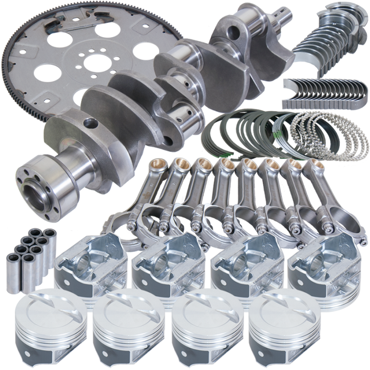 Eagle Chevy 350 1Pc 3.750in Crank 5.700in I-Beam Rods 4.040in Pistons 168 Tooth FP Balanced Assembly - B15504L04068 Photo - Primary