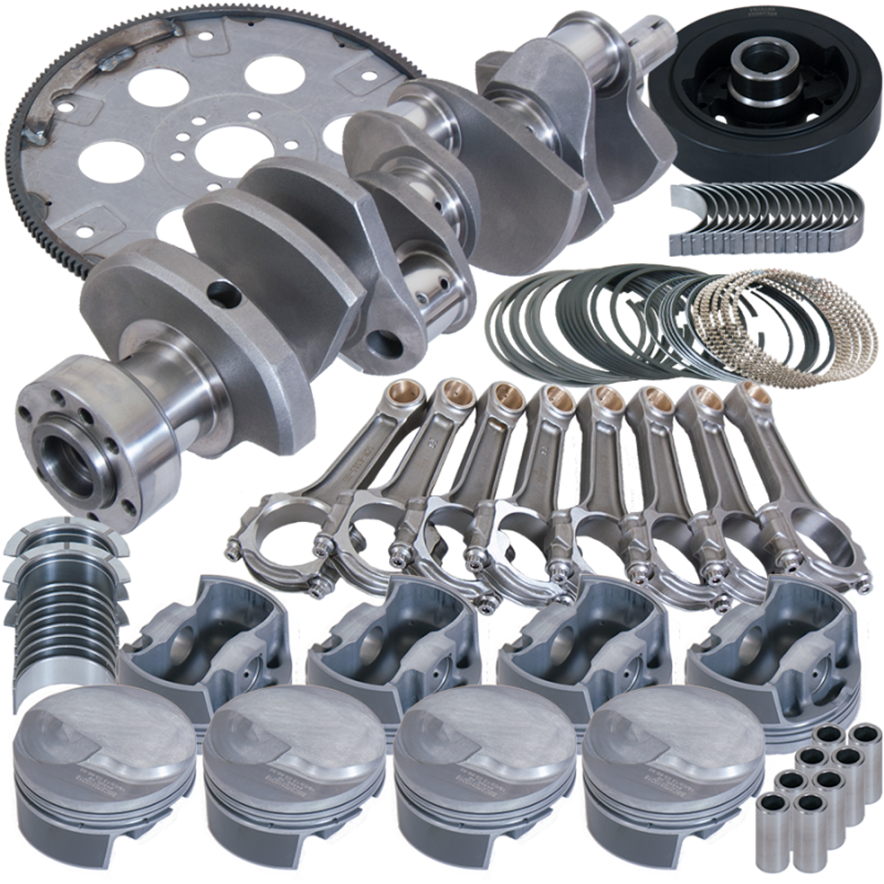 Eagle Chevy 454 1Pc 4.250in Crank 6.385in I-Beam Rods 4.320in Pistons 168 Tooth FP Balanced Assembly - B18022L070 Photo - Primary
