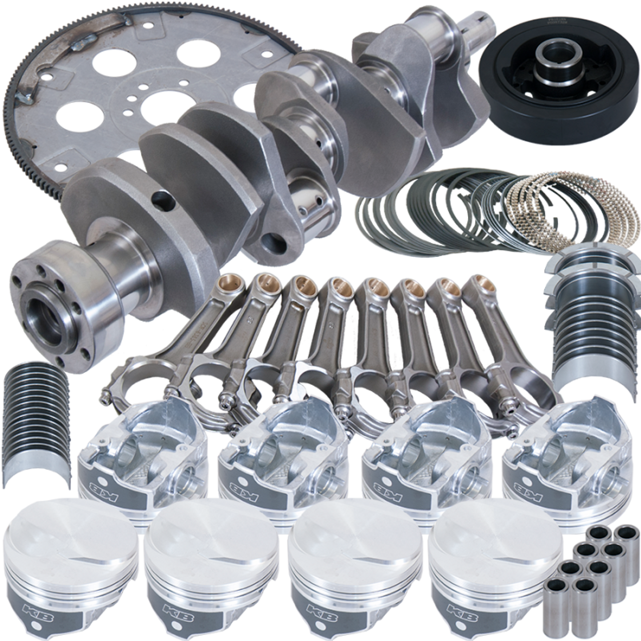Eagle Chevy 454 1Pc 4.250in Crank 6.385in I-Beam Rods 17cc Dome 4.310in Pistons Balanced Assembly - B18023L060 Photo - Primary