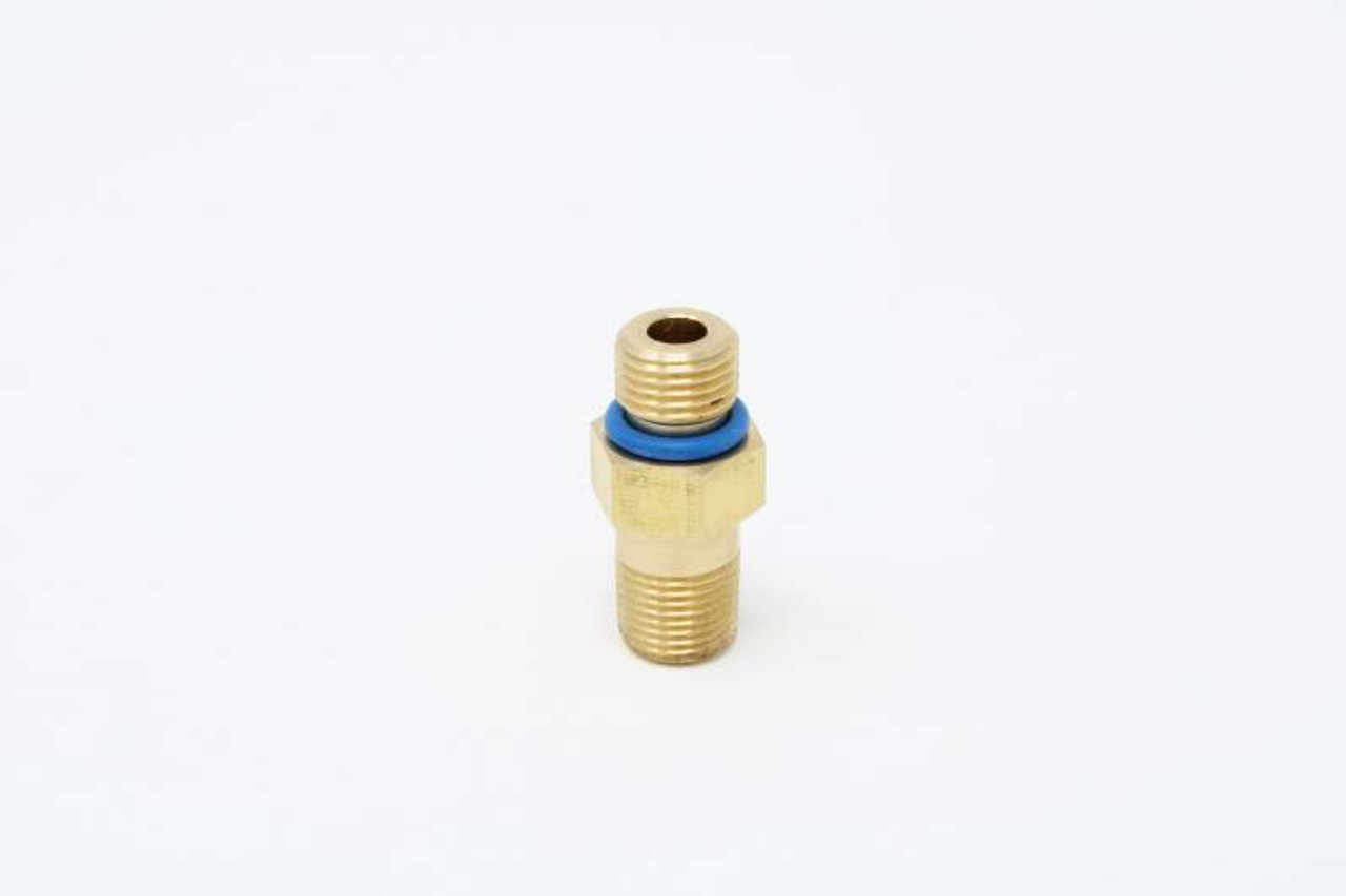 Aeromotive 14-25 Chevy V8 Fuel Rail Pressure Sensor Adapter M10x1.0 Male to 1/8-MNPT Male - Brass - 65610 Photo - Close Up