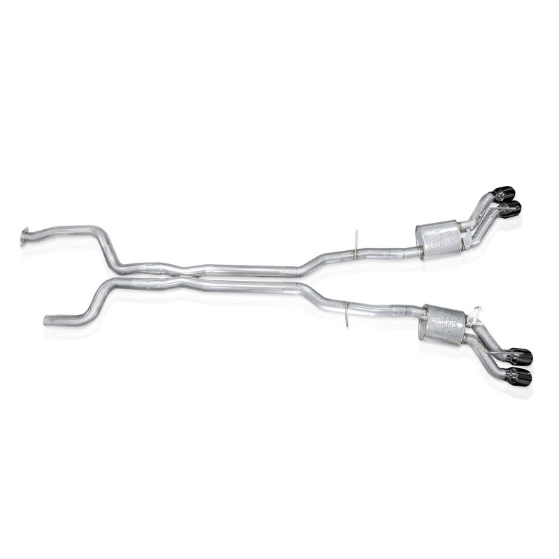 Stainless Works 22-25 Cadillac CT5-V Blackwing Catback Exhaust - Black Chrome Tips - CT5V22CB-BC Photo - out of package