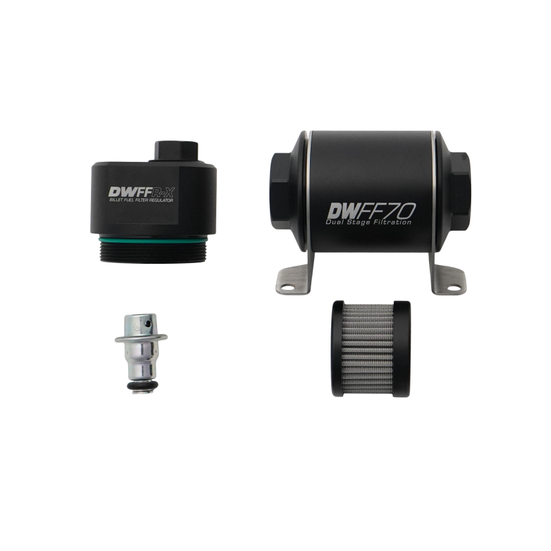 DeatschWerks DWFFR-X 70mm Billet Fuel Filter Regulator - 10 Micron - 8-FFR-070-010K Photo - Primary