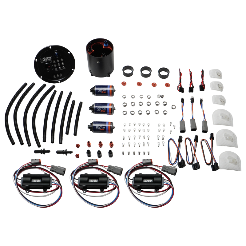 DeatschWerks 09-24 Nissan GT-R R35 X3 Triple Pump Module w/ Triple DW810 Pumps and Controllers - 9-811-C105-7021 Photo - Primary