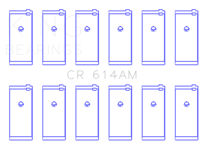King Engine Bearings Chrysler 170CI 2.8L/198CI 3.2L/225CI 3.7L Rod Bearings (Size 0.40 Oversized) - CR614AM040 Photo - Primary