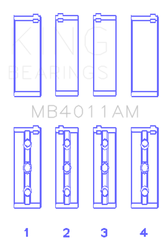 King Engine Bearings Toyota 1Mzfe (Size STD) Main Bearing Set - MB4011AM Photo - Primary