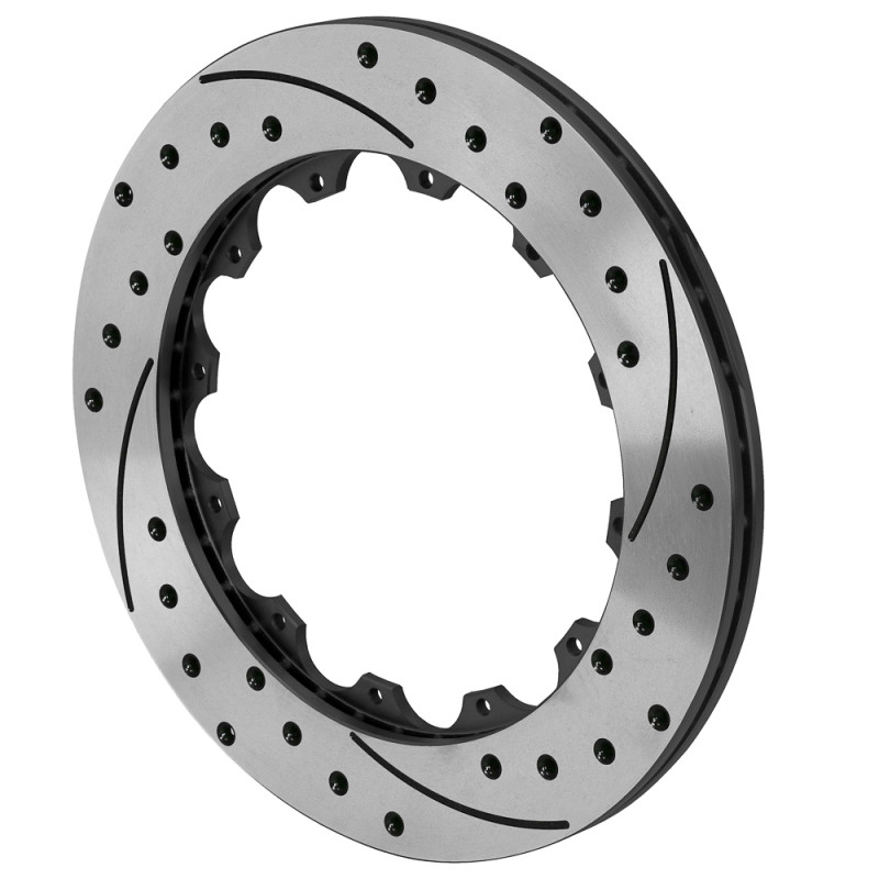 Wilwood 12x8.75 Black Left Side SRP Drilled &amp; Slotted Rotor Ring - 160-18051-BK Photo - Primary