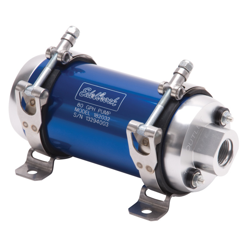 Edelbrock In-Line Blue Electric Fuel Pump - 80 GPH - 182032 Photo - Primary