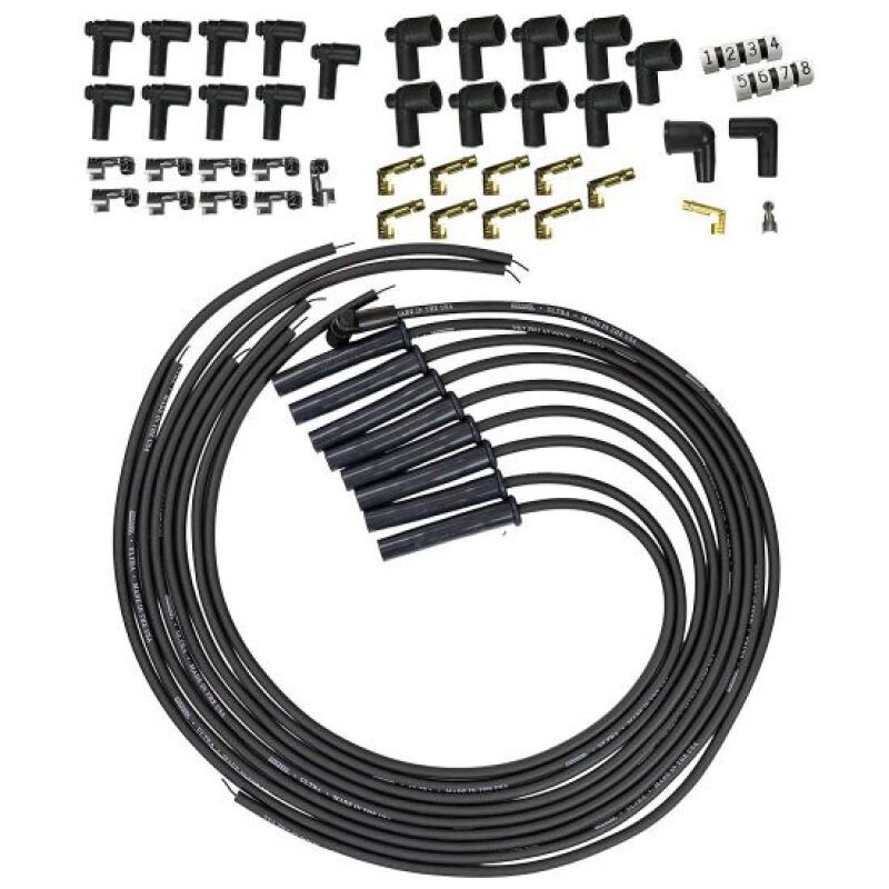 Moroso Universal HEI/Non-HEI Style Caps Ultra 350 8mm Multi-Angle Boot Spark Plug Wire Set - Black - 51046 User 1