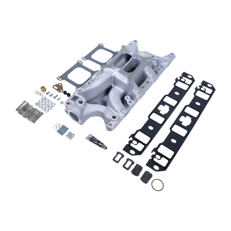 Edelbrock Small Block Ford RPM Air-Gap Manifold & Install Kit - 7521-KIT Photo - out of package