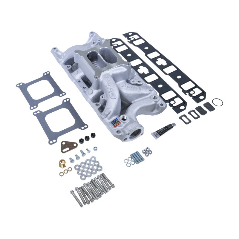Edelbrock Small Block Ford RPM Air-Gap Manifold & Install Kit - 7521-KIT Photo - Unmounted