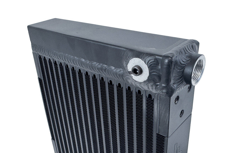 CSF Universal Large Single-Pass Oil Cooler - M22 x 1.5 - 12in L x 9.33in H x 2.16in W - 8371 Photo - Close Up