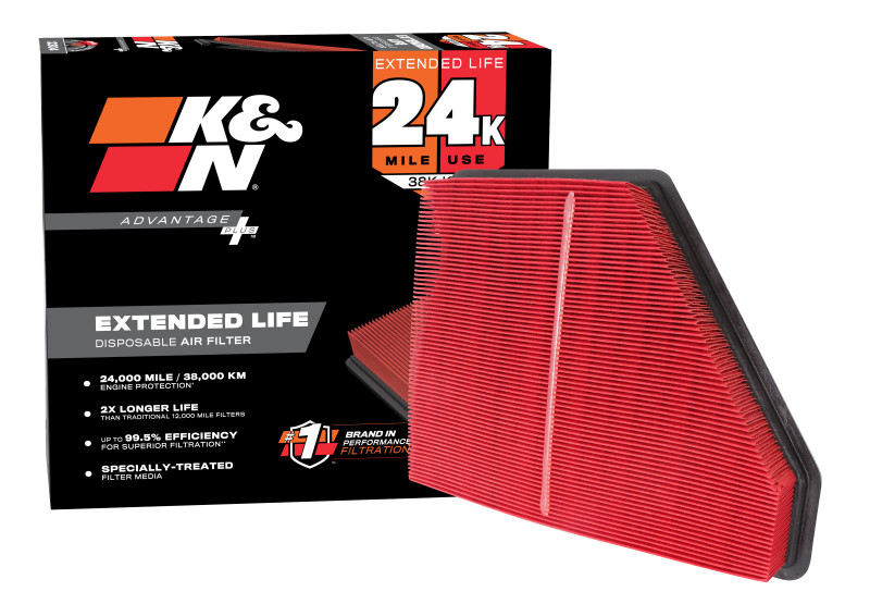 K&N Advantage Plus Air Filter 24K Miles Chev Equinox/Gmc Terrain L4-2.4L F/I 10-17 - KNX-2439 Photo - out of package