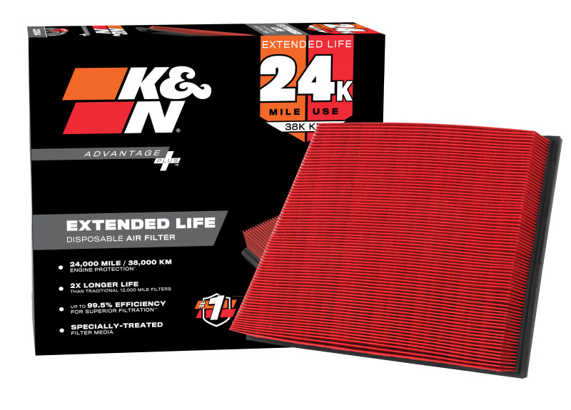 K&N Advantage Plus Air Filter 24K Miles Gmc Sierra 2500 Hd V8-6.6L Dsl 11-16 - KNX-2466 Photo - out of package