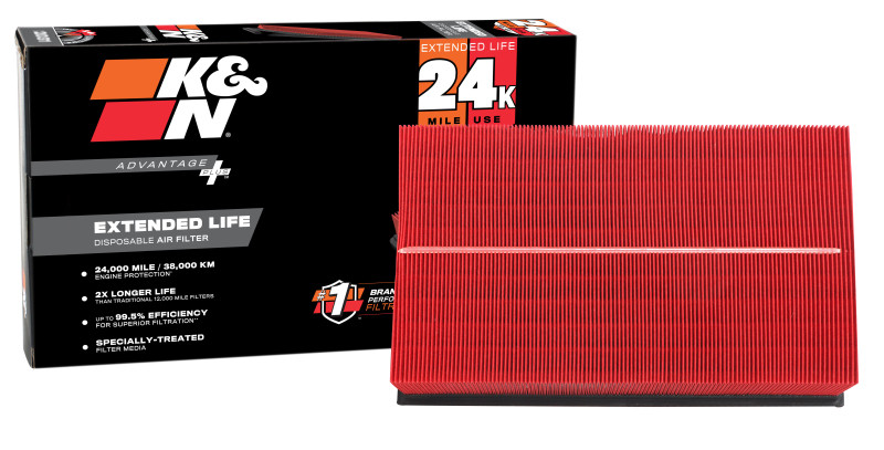 K&N Advantage Plus Air Filter 24K Miles Audi A3 L4-1.8L F/I 13-16 - KNX-3005 Photo - out of package