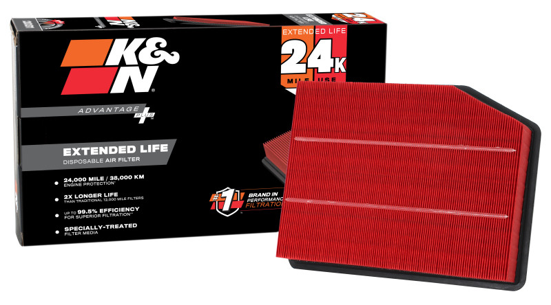 K&N Advantage Plus Air Filter 24K Miles Chevrolet Silverado 1500 V8-5.3L F/I 19-24 - KNX-5083 Photo - out of package