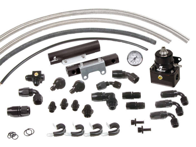 Aeromotive 04-14 Subaru WRX / 07-14 Subaru STI Top Feed Fuel Rail Kit - Black - 14182 Photo - Primary