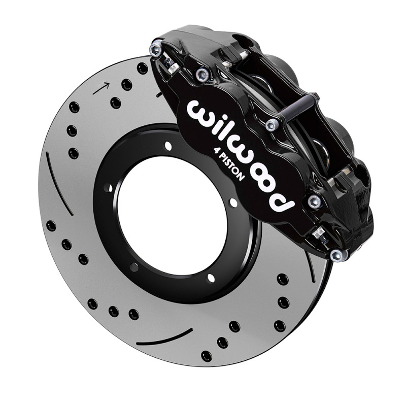 Wilwood kit front FNSL4R PORS 911 1984- 89 3.5 MT 11.10X.95 rotor SRP black W/LINES - 140-16681-D Photo - Primary