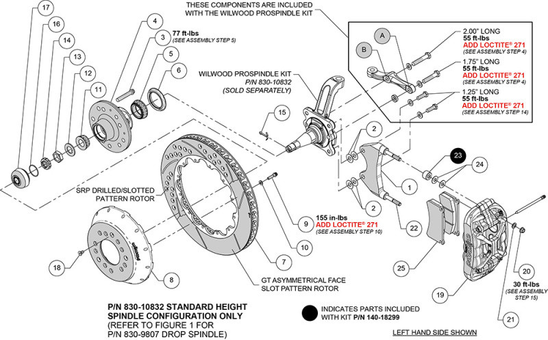 Wilwood kit front XRS6R wwe pro spindle 13.00 rotor SRP red - 140-18298-DR Photo - Primary