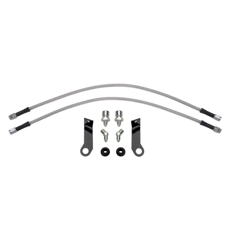 Wilwood flexline kit 22IN. M10X1.50 IF to 45 deg 1/8-27 NPT W/BRACKET - 220-17600 Photo - Primary