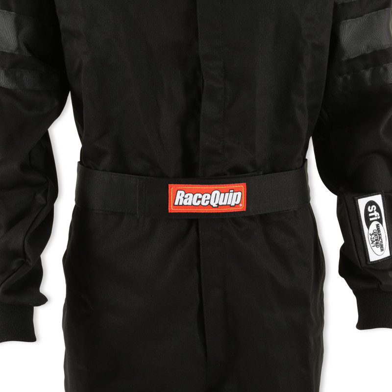 RaceQuip Black SFI-1 1-L Suit - Small - 110002RQP Photo - out of package