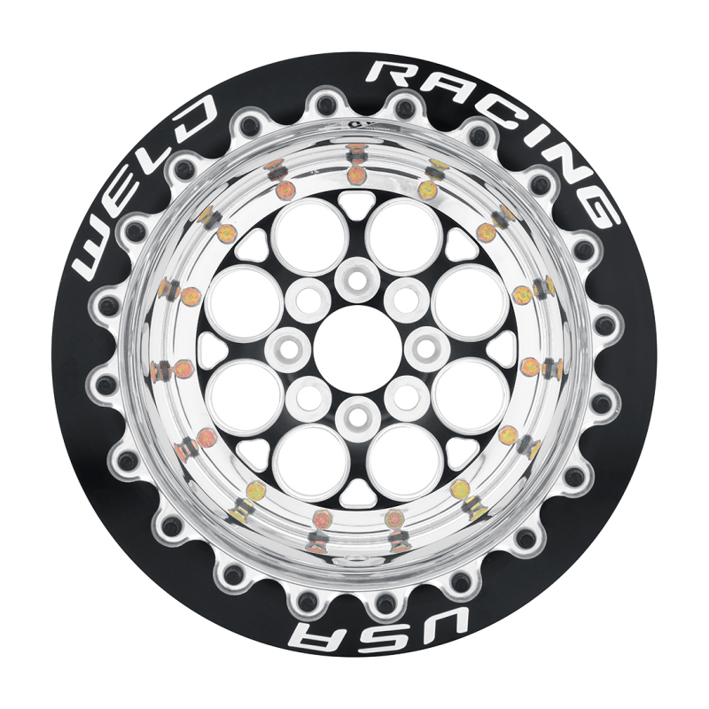Weld Magnum Import 13x10 / 4x100 / 4.25 BS / 2.25 HB - Black Center - Polished Shell - DBL Wheel - 768B-31015MB Photo - Close Up