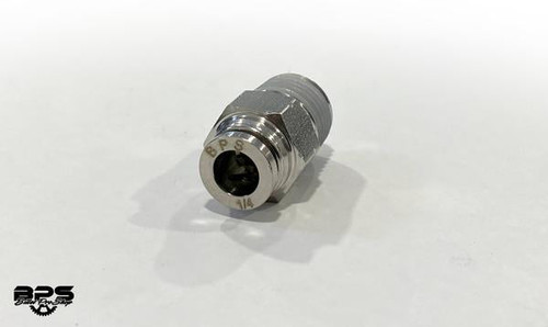 BPS Stainless Steel Push To Connect Straight Fitting (1/4" NPT Thread) - for use with 1/4in (6mm) OD tubing